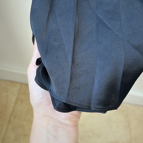 A.L.C. Aries Black Satin Open Back Pleated Formal Evening Dress Maxi Gown NWT - Picture 12 of 12